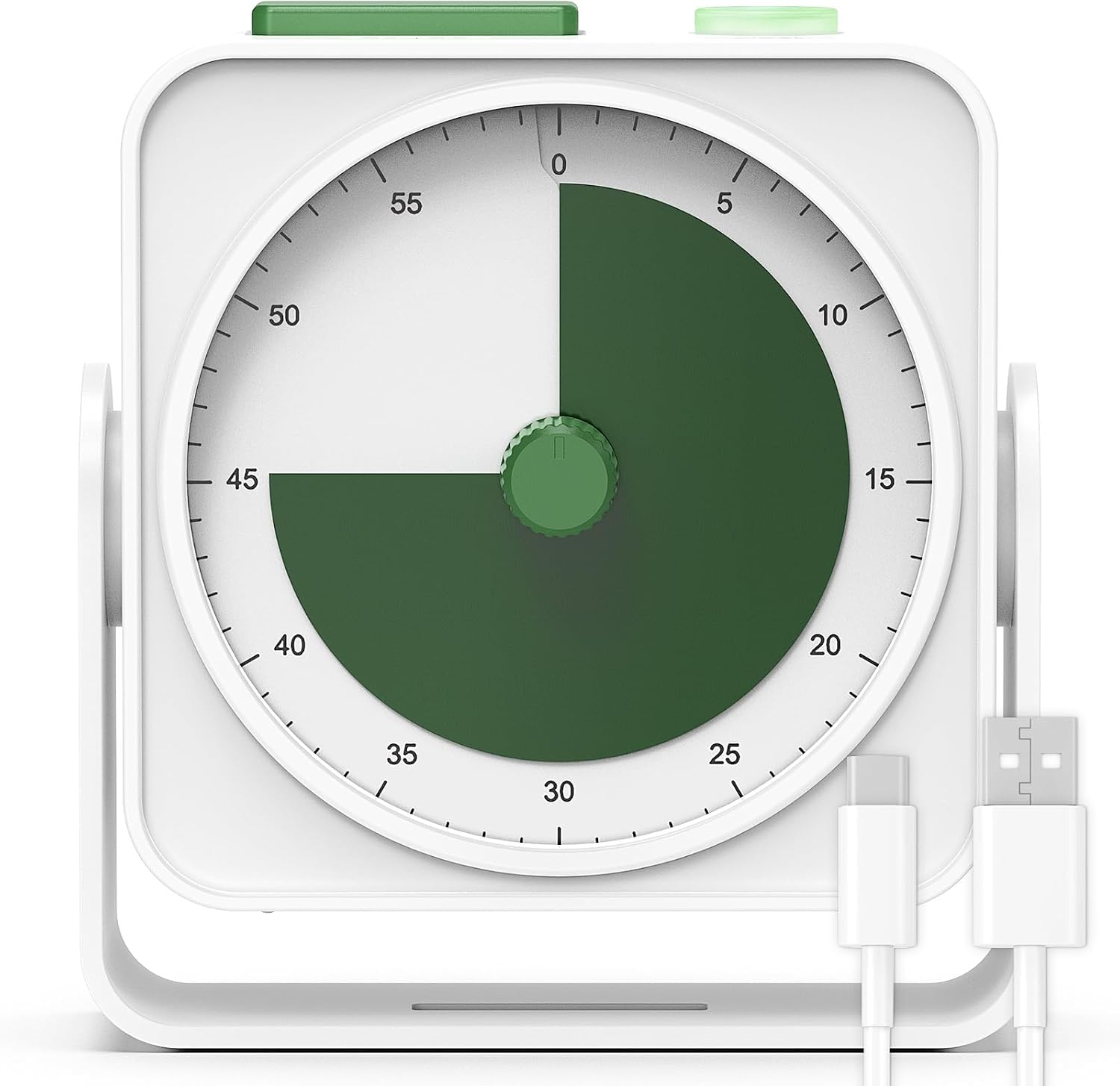 Aldernest Rechargeable Visual Timer 60-Minute for Classroom Countdown Stopwatch Timer, White