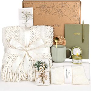 Ashenby Birthday Gifts for Women, Self Care Gifts for Women, Care Package Gift Basket, 2.2 pounds, Large, Sage Green, 12 Count