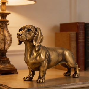 Ashenby Bronze Dachshund Home Decor Resin Dog Figurine Dog Lovers Room Decorations