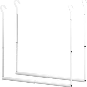 Tanglewick Double Hanging Closet Rod Extenders Adjustable Width & Height White