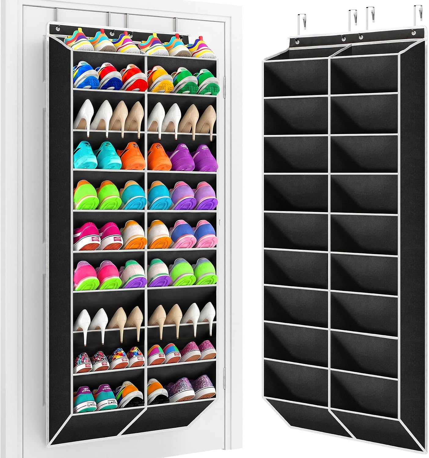 Aldernest 30 Pairs Over the Door Shoe Organizer, Black