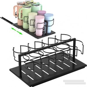 Aldernest Pull Out Water Bottle Organizer for Stanley, Black