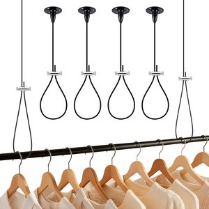 Birchmont 4 Pcs Ceiling Support for Closet Rod Adjustable 60″ Ceiling Suspension Holder for Curved