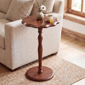 Ashenby 12"W Round Side Table, Drink Table for Small Spaces, 4.6 pounds, Walnut