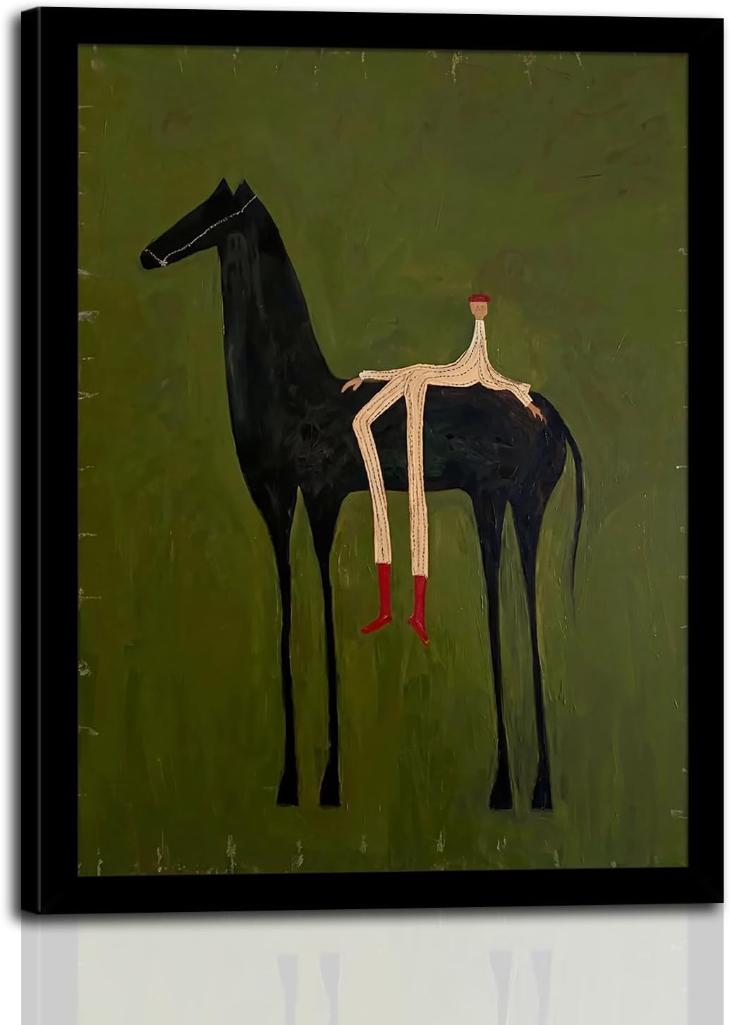 Aldernest Abstract Horse Wall Art Framed, Vintage Surreal Figure Canvas Print, 1.6 ounces, 12"L x 16"W, Centaur
