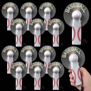 Aldernest 12 Pcs Baseball Mini Fans with LED Portable Handheld Fans Bulk, 1.6 pounds, White
