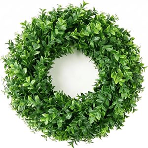 Ashenby 26'' Large Artificial Boxwood Wreath for Front Door Home Décor, 0.99 kg, Green