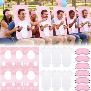 NestoraHome 6 Sets Baby Shower Games Feed the Baby Gender Reveal Pink Game Kit, 1.96 pounds