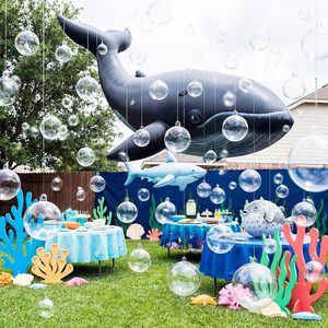 Ashenby 30Pcs Transparent 3D Bubble Party Decorations 5 Sizes, Colorless, 11.84 ounces