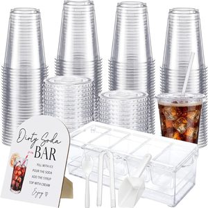 Birchmont 50 Pack Dirty Soda Bar Supplies Kit, White, 60 Count