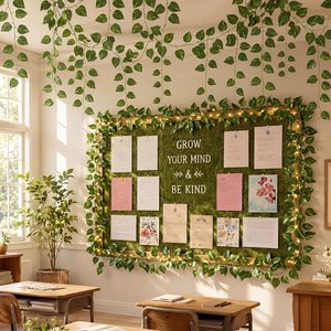 Ashenby 10 Pcs 78 Inch Greenery Vine Bulletin Board Classroom Decor