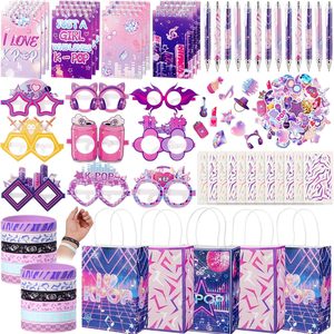 Ashenby 122 Pcs Kpop Party favors Popular Singer Party Gifts Set for Kids, 9.6 ounces, Purple and Blue, 72 Count
