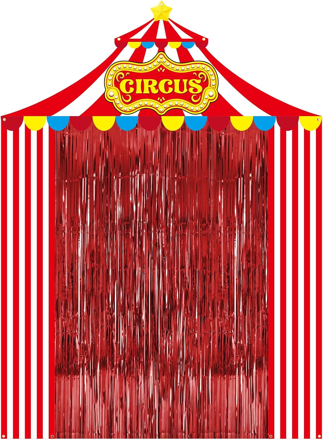 Birchmont 5 Pcs Carnival Circus Tent Decorations Set – Circus Theme Party Decorations with Awning