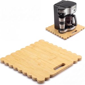 Aldernest 1 Pcs 13 x 14 Inch Bamboo Sliding Tray for Coffee Maker, Wood Tone