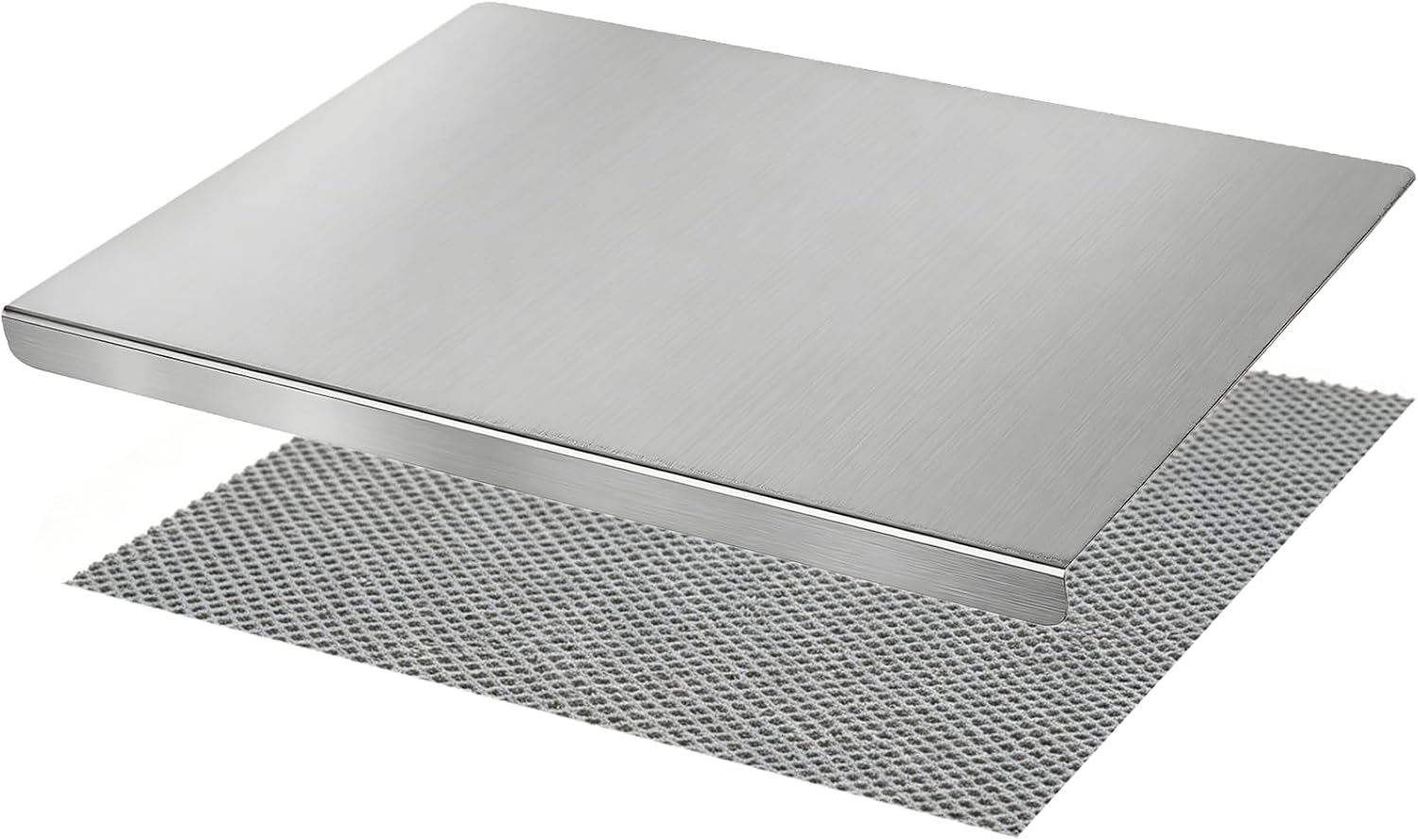 Aldernest 304 Stainless Steel Cutting Board with Lip for Kitchen Chopping Board 15x11, 8 ounces, 15.7"L x 11.8"W
