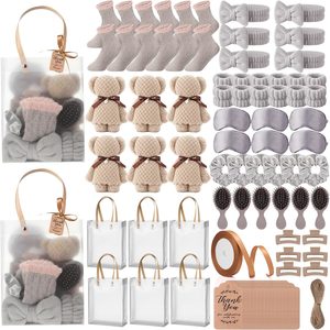 Ashenby 6 Set Spa Gifts for Women Bulk Sleepover Party Favors, Light Brown, 149 Count