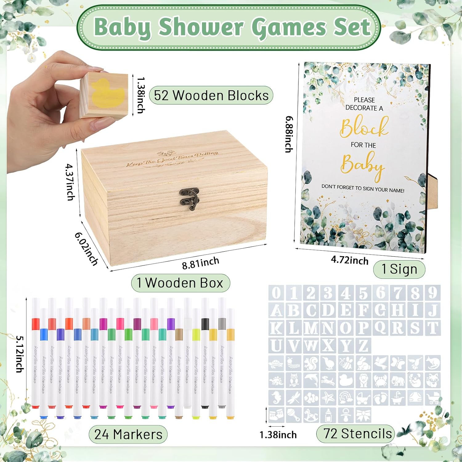 Aldernest 150Pcs Baby Shower Games Kit, 3.6 pounds