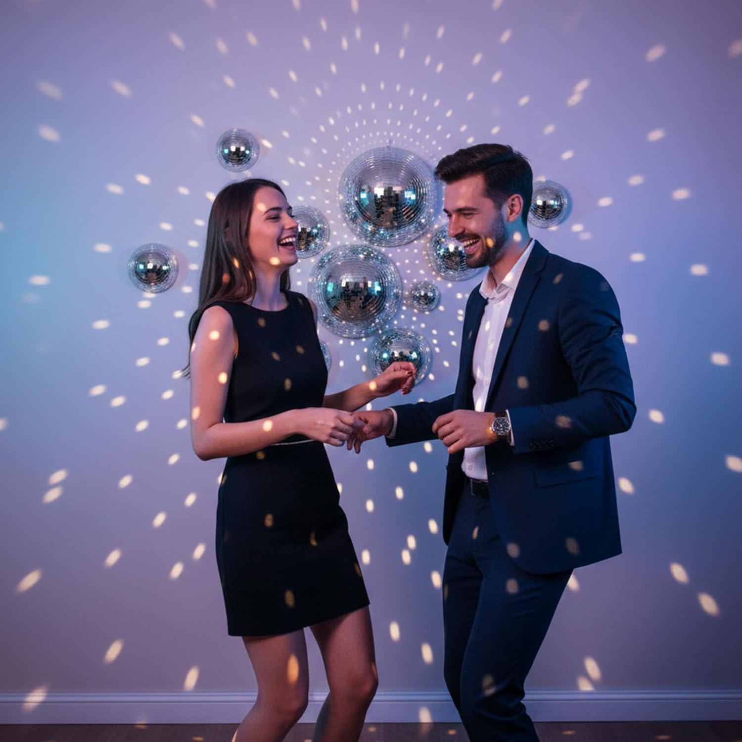 Ashenby 16 Pcs Half Disco Ball Wall Decor, Retro Wall Art, 4 | 2.36 Inch