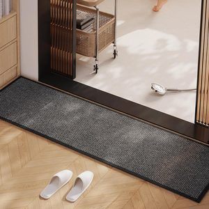 Aldernest Super Absorbent Bath Runner Mat, Non-Slip 12 inchs Wide Bathroom Rug, 4.4 pounds, 1' x 3'11" (Rectangular), Black/Grey