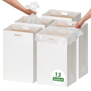 Aldernest 13 Gallon Disposable Trash Cans for Parties 5 Pack, White