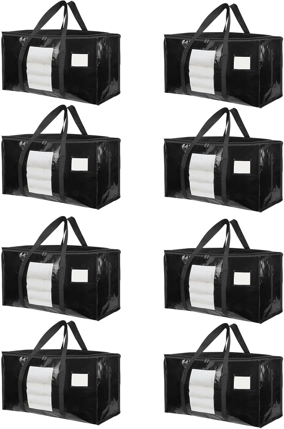 Tanglewick 8 Pack Extra Large Moving Bags Heavy Duty 180GSM, Black