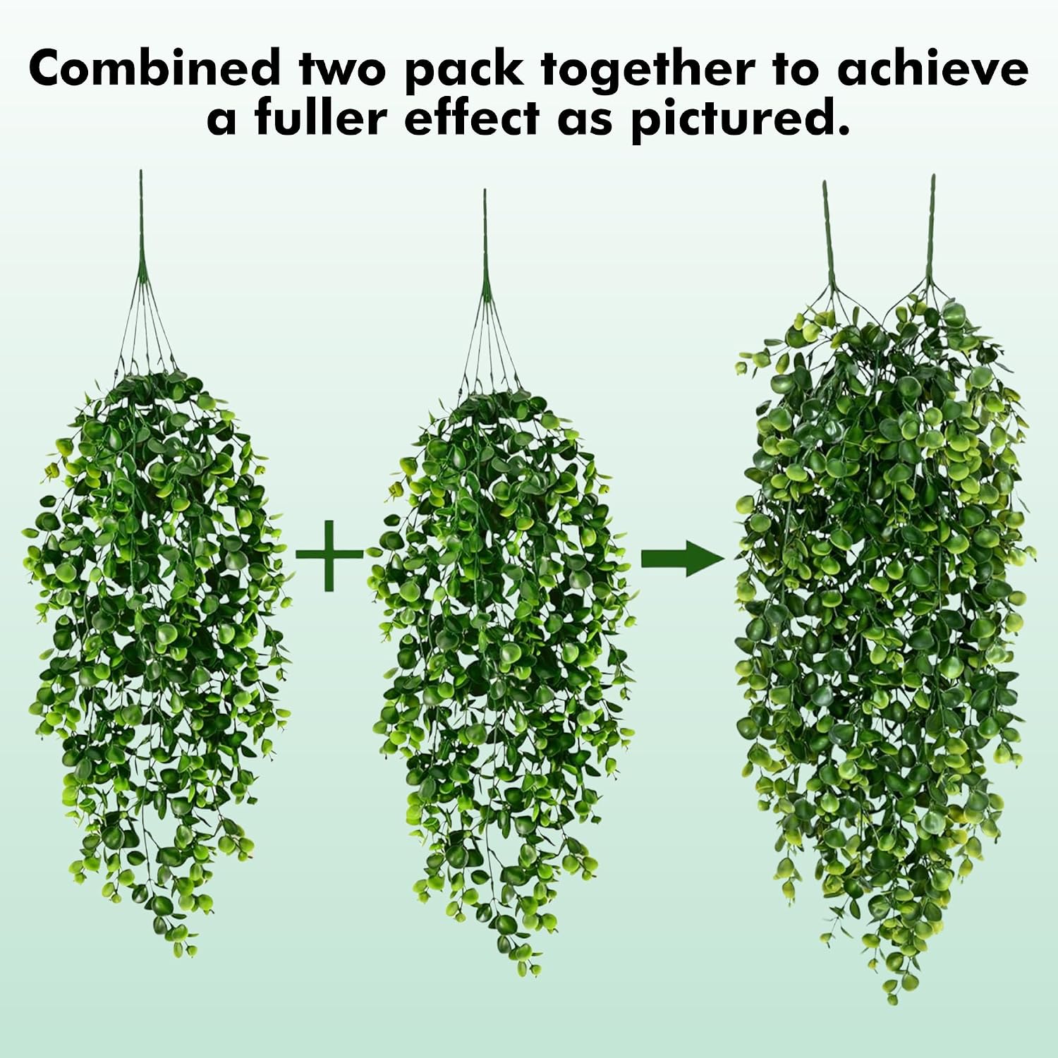 Aldernest 4Pcs Fake Hanging Plants 30 Inch Artificial Plants Fake Vines Greenery