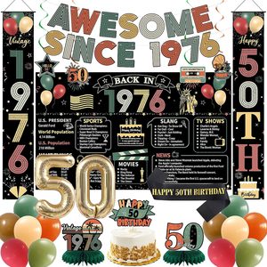 Aldernest 50th Birthday Decorations Men Women, Vintage Back in 1976 Poster