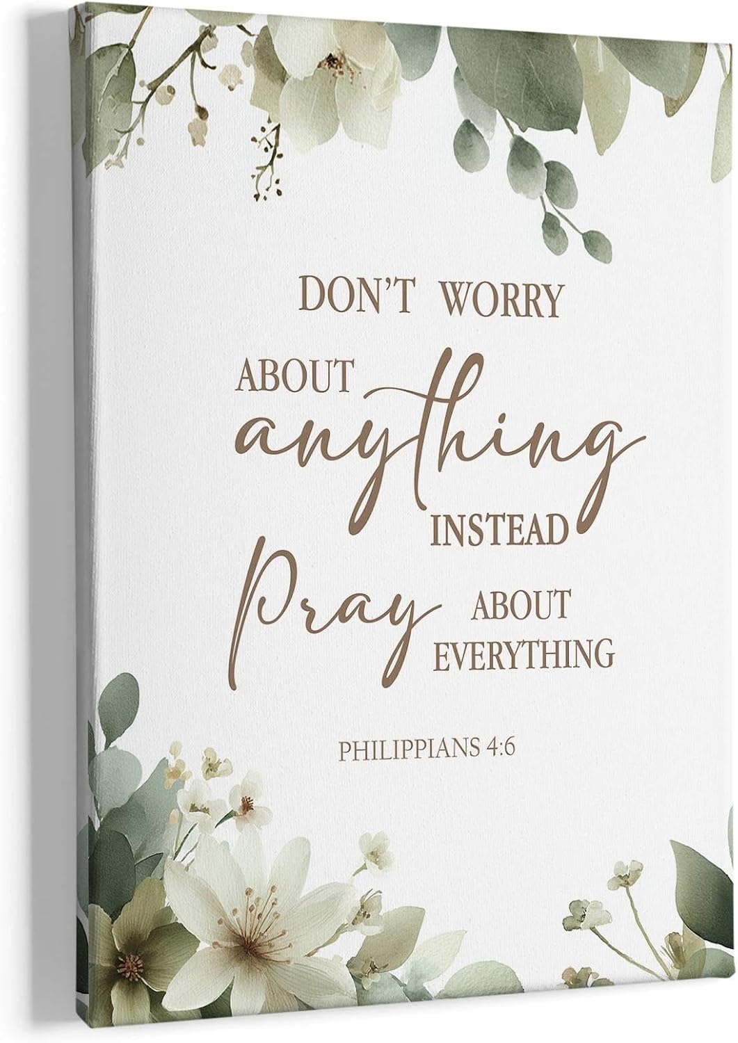 Aldernest Christian Wall Decor, Religious Bible Verse Framed Canvas Painting Wall Art Decor, 14"L x 11"W, anything
