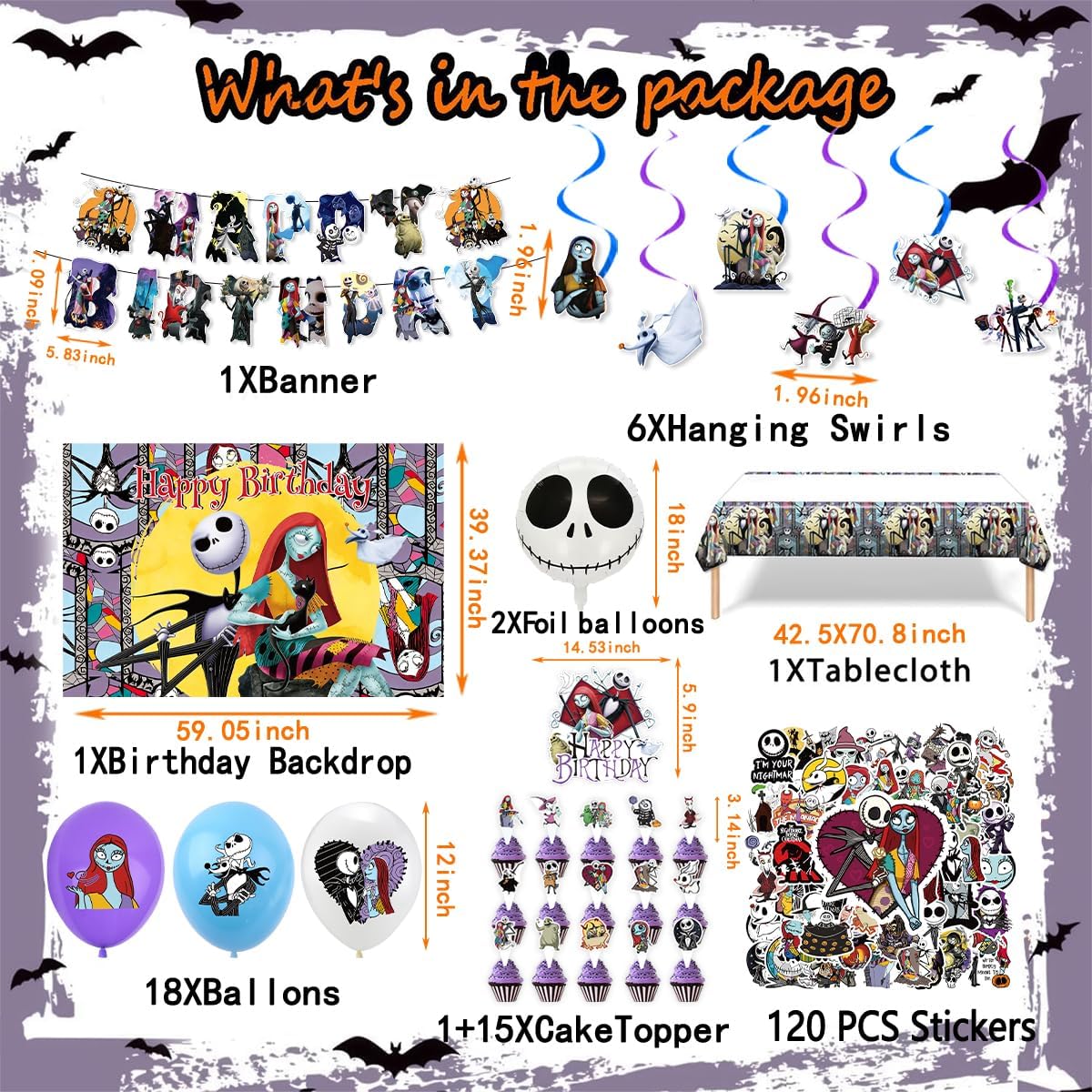 Ashenby 164PCS Birthday Party Decorations, Grey