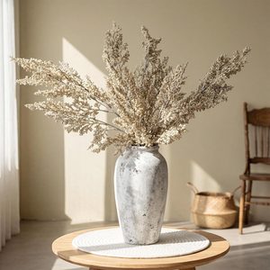 Aldernest 3 Pack Artificial Limonium Stems 32 Inch Beige Faux Autumn Flower