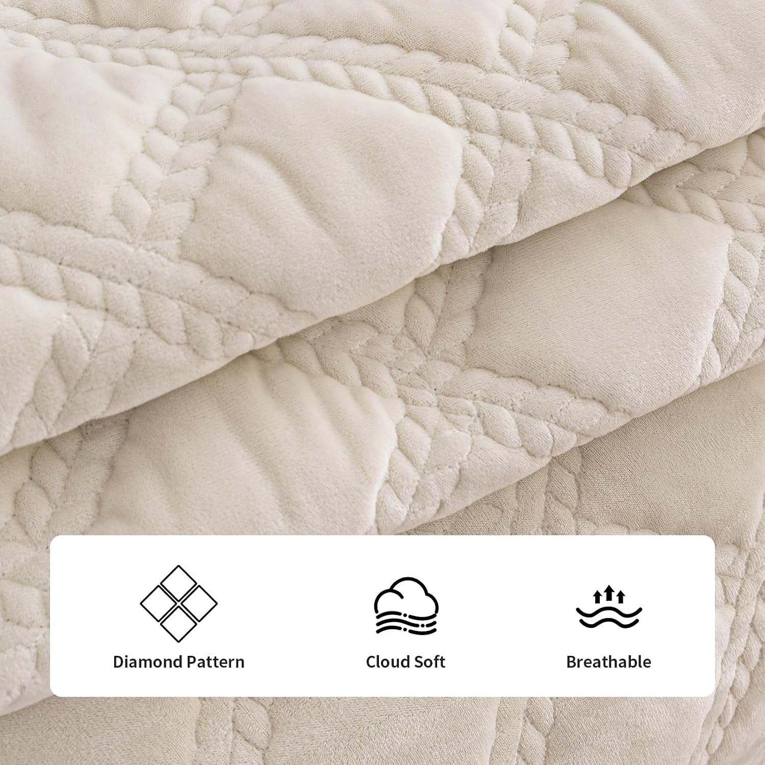 Aldernest Couch Cover, Non-Slip Sofa Covers Washable for Dogs, Beige White