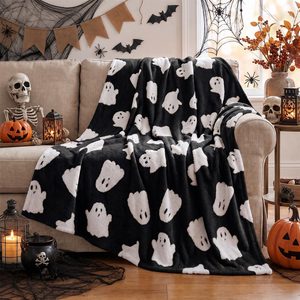 VelloHome Black Ghost Shape 3D Textured Throw Blanket 50x60