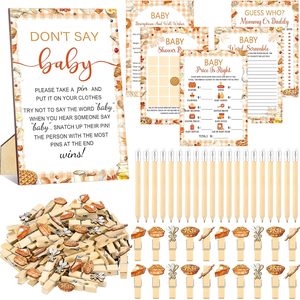 Ashenby 321 Pcs Fall Little Cutie Pie Baby Shower Game Decorations