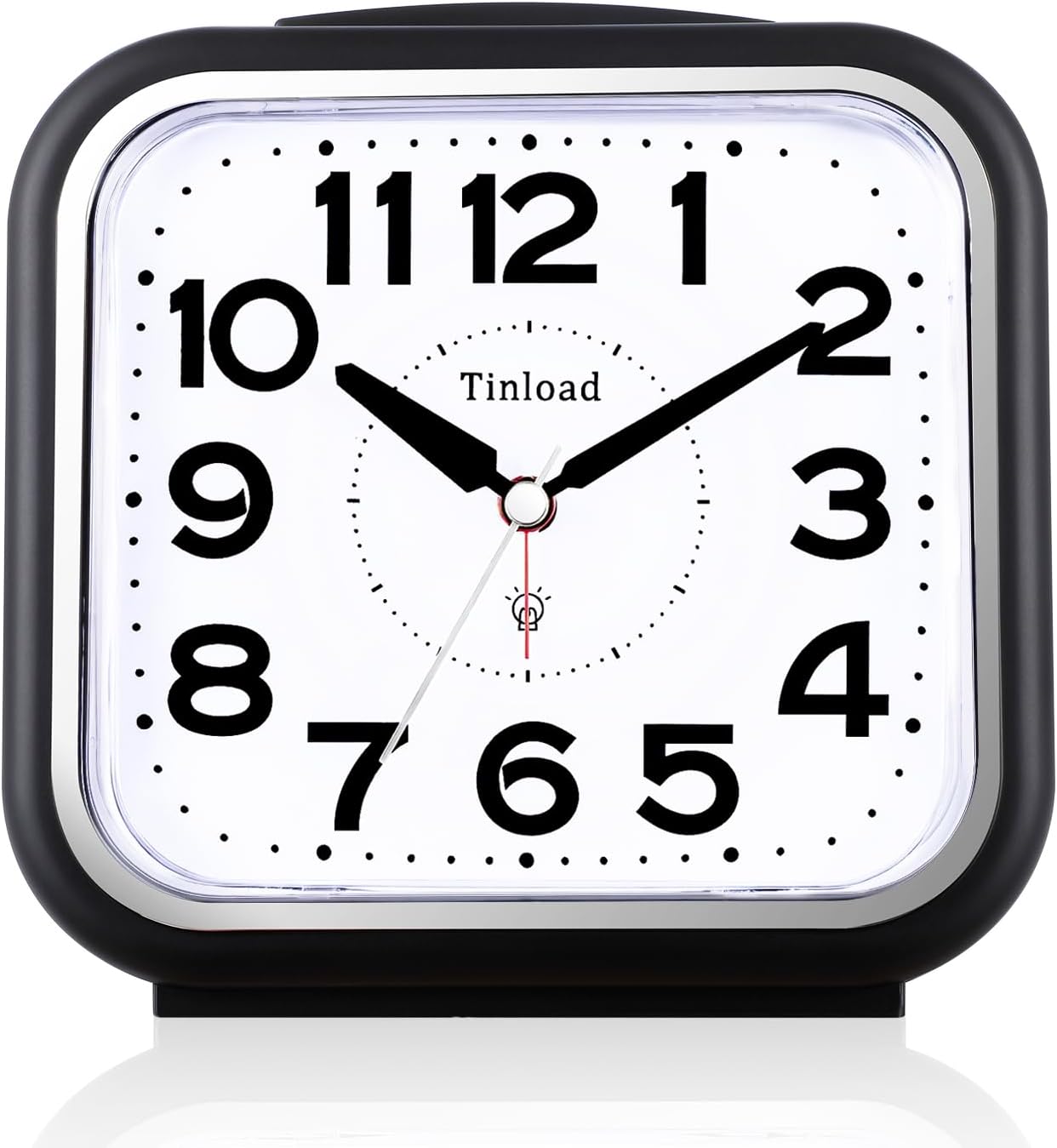 Birchmont 5.5" Large No Ticking Analog Alarm Clock, Silent Readable for Seniors