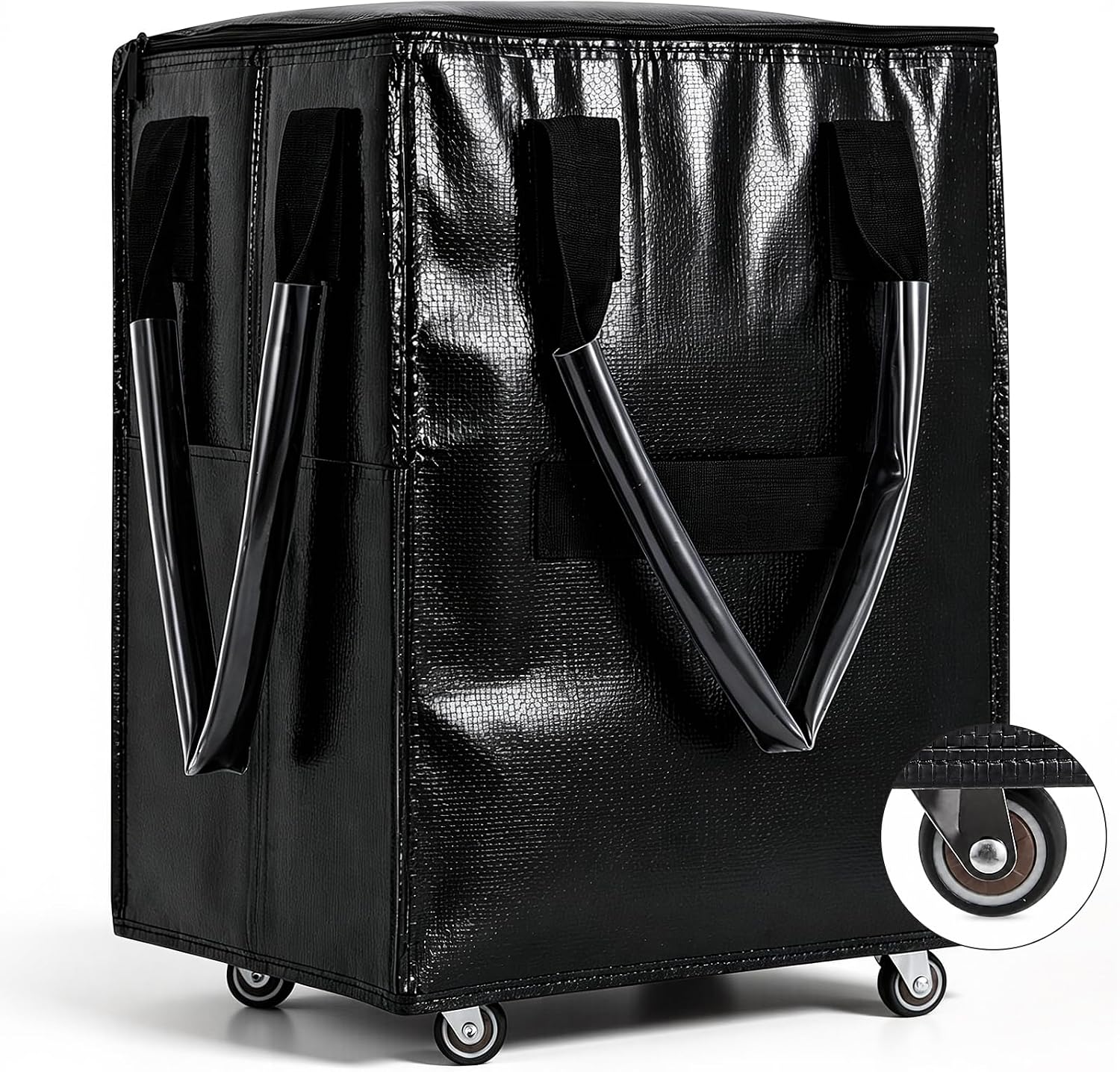 Aldernest Collapsible Rolling Bag with 4 Wheels, Carries Up to 66lb Rolling Tote Bag