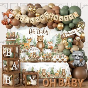 Rowanmere Woodland Baby Shower Decorations, Brown