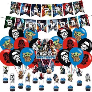 Barleyfield Star of Wars Birthday Decorations Party Supplies Include Happy Birthday Banner, 32 Count