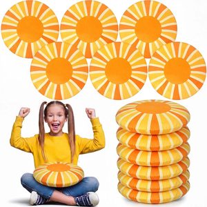 Aldernest 6 Pcs Sun Floor Pillows for Classroom 15 Inch Boho Sun Throw Pillows Preppy Floor Seating Cushion Chair Pads for Back to School First Day