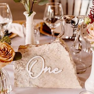 Ashenby 24 Pcs White Acrylic Cursive Wedding Table Numbers 1-24