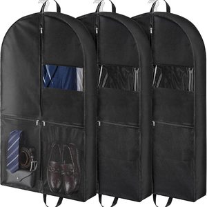 Ashenby 43" Suit Bags with Shoe Storage for Closet Storage and Travel, Black