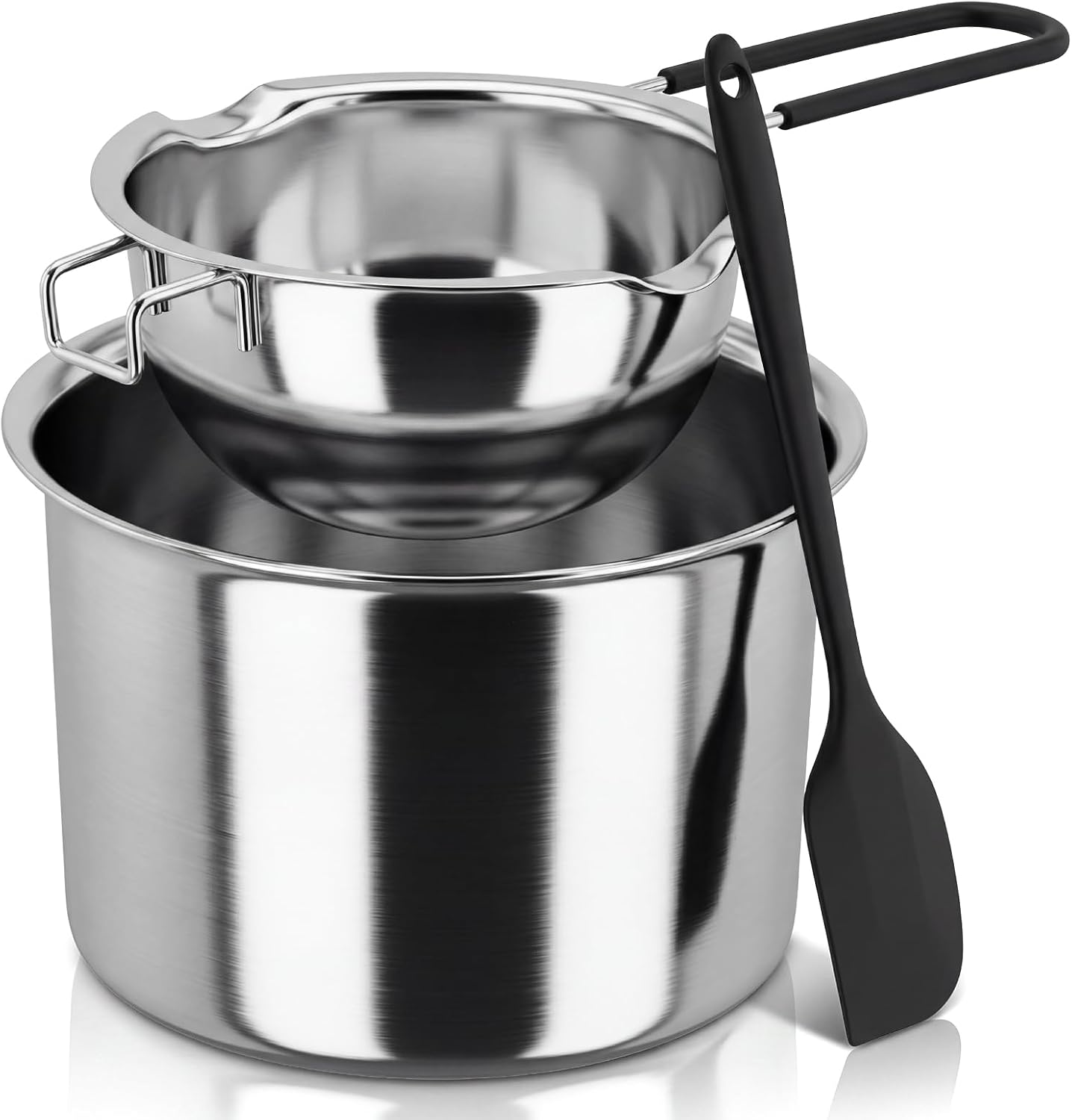 Barleyfield 18/8 Stainless Steel Double Boiler Pot Set, 600ml, Silver