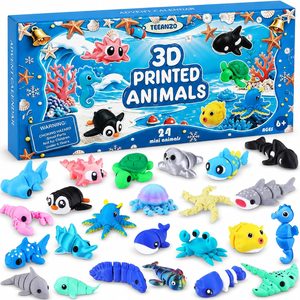 Aldernest Christmas Advent Calendar Mini 3D Printed Animals 24 Days