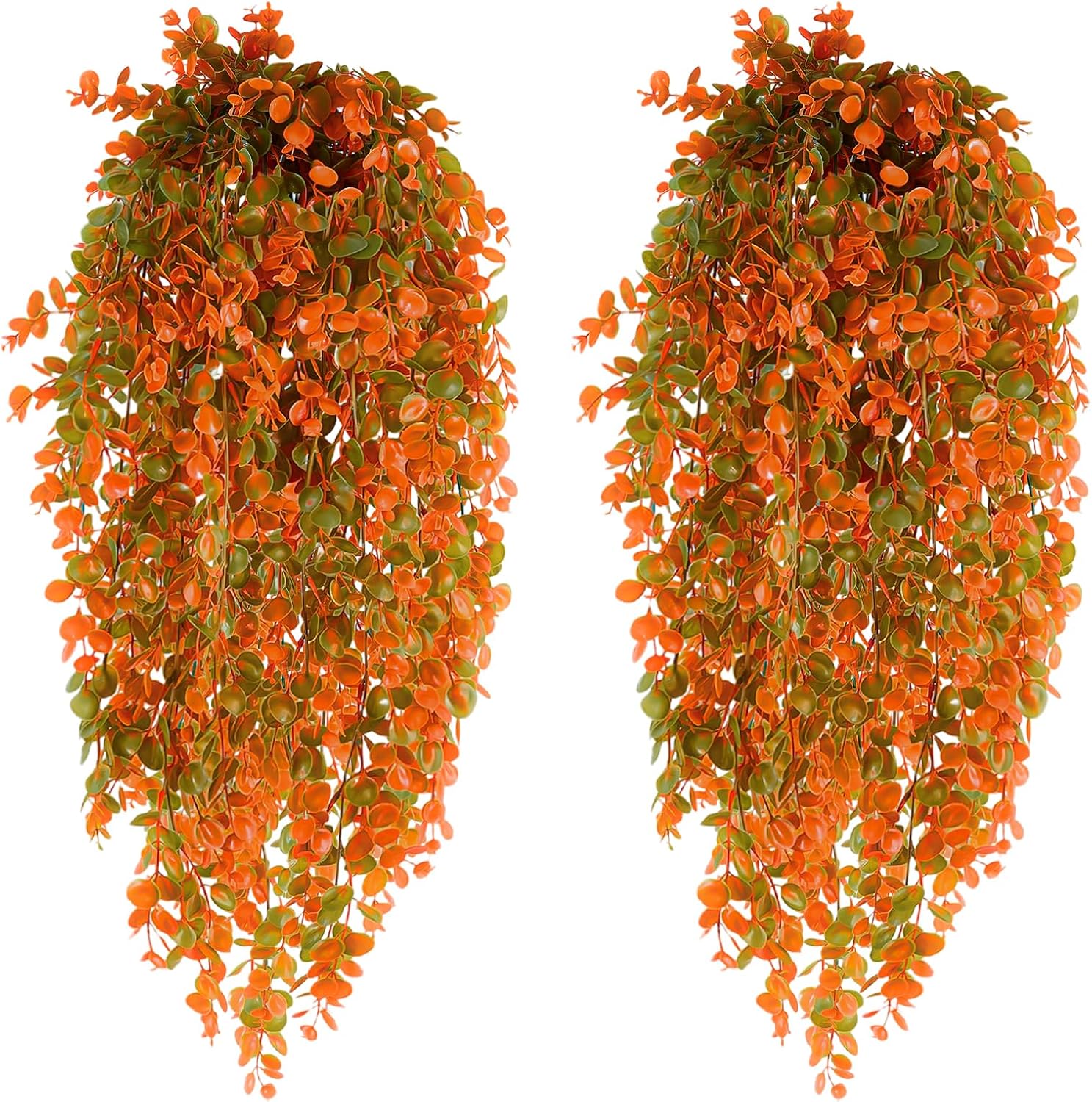 Ashenby 2Pcs Fake Fall Hanging Plants Faux Greenery for Outdoor Planters Wall Plants Hanging Plants Artificial Decor Trailing Plants for Indoor