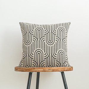 VelloHome Geometric Textured Throw Pillow Cover, Khaki