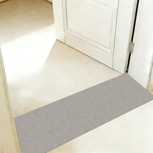 Ashenby Absorbent Bath Mat for Narrow Spaces, Non-Slip Bath Rug Fit for Under Door, 13.6 ounces, 1' x 2'7" (Rectangular), Light Grey