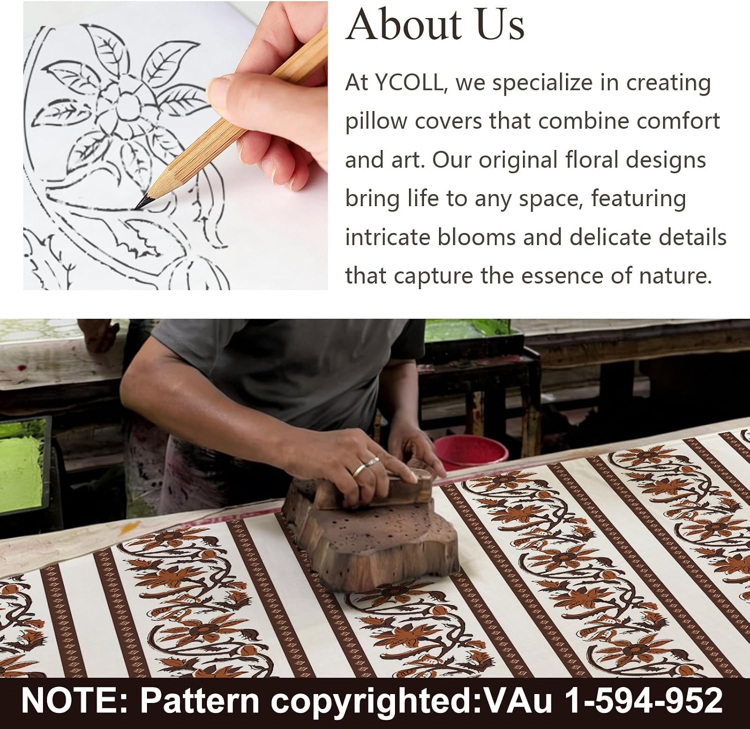Barleyfield Vintage Striped Floral Fall Pillow Covers 18x18 Set of 2, Terracotta Brown