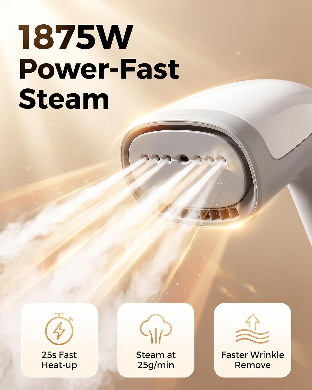 Copperlyn Upgraded 6300Pa Vacuum Steamer for Clothes with Touch-Control Steam