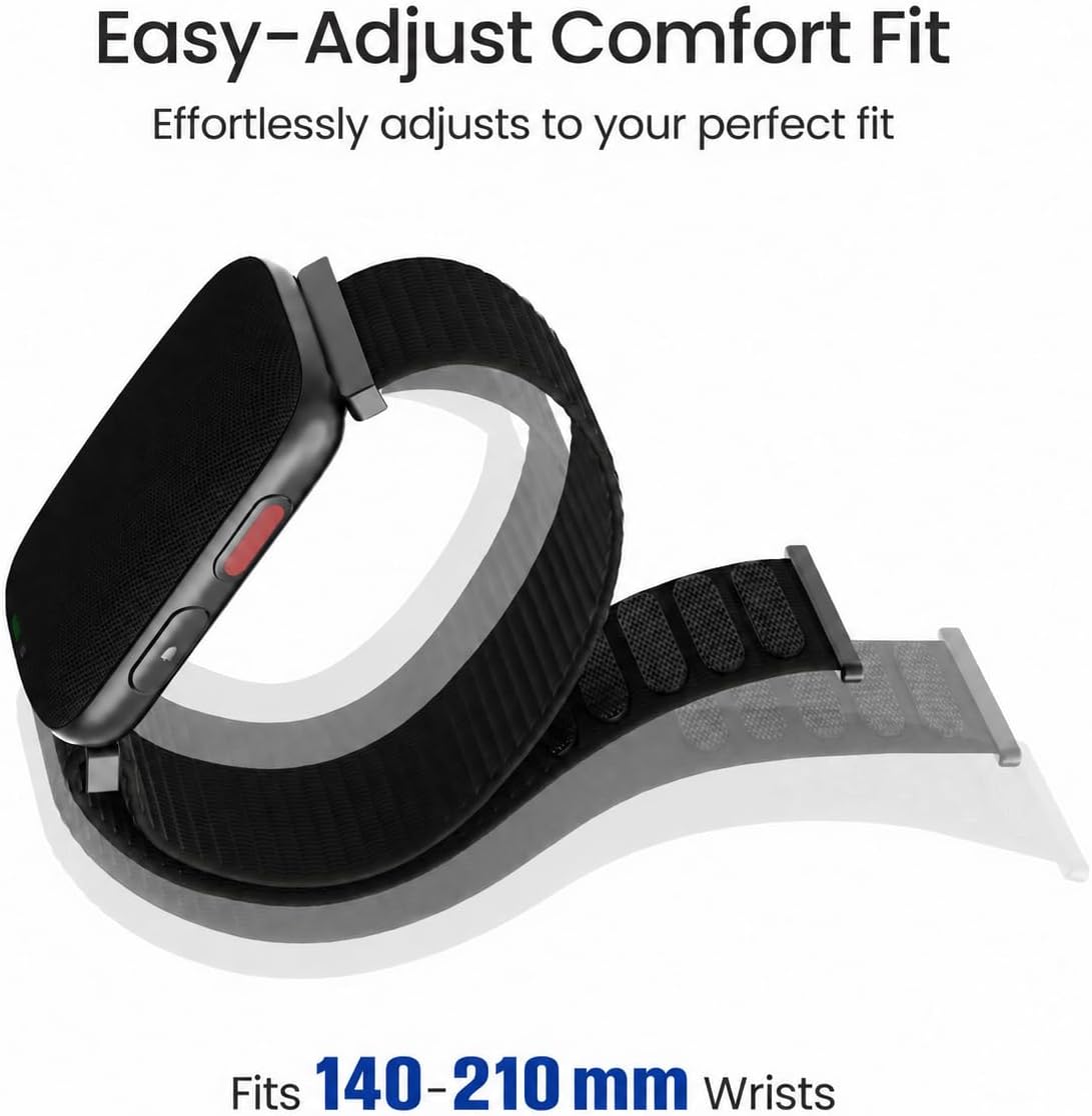 Aldernest Vibrating Alarm Clock Watch, Comfort Wake-Up Alarm Wristband, 1.5 ounces, Small, Black