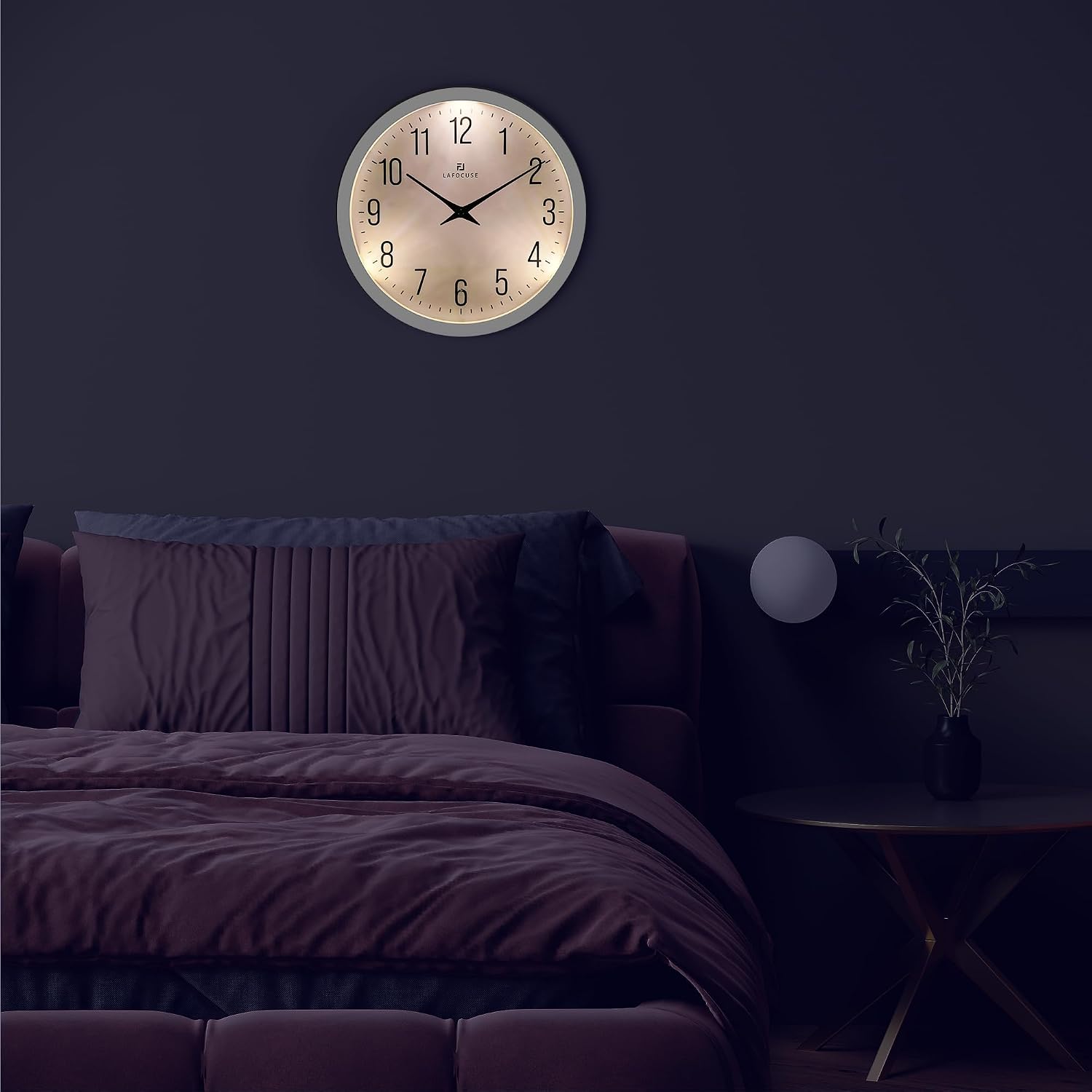 Ashenby 12 Inch Glow in the Dark Wall Clock Lighted Battery Operated White, Diameter: 12"(30 cm)