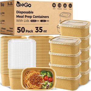Ashenby 50 Pack 35 oz Meal Prep Containers with Lids